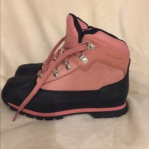 TIMBERLAND JUNIOR'S 6 INCH EURO HIKER SHELL WATERPROOF BOOT PINK A1P8V ALL SIZE